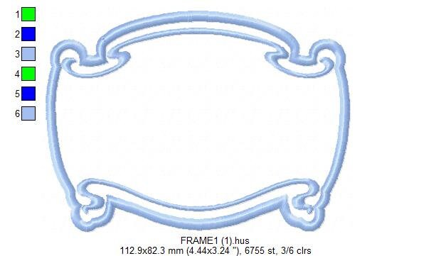 Frame embroidery designs set - Frame Applique Design machine embroidery pattern - Monogram embroidery file - shape tag instant download