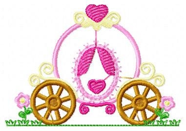 Princess Carriage embroidery design - Princess embroidery designs machine embroidery pattern - baby girl embroidery file - carriage applique
