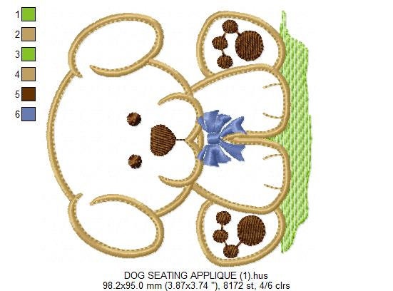 Dogs embroidery designs - Dog embroidery design machine embroidery pattern - Puppy embroidery file kid embroidery dog applique design pes