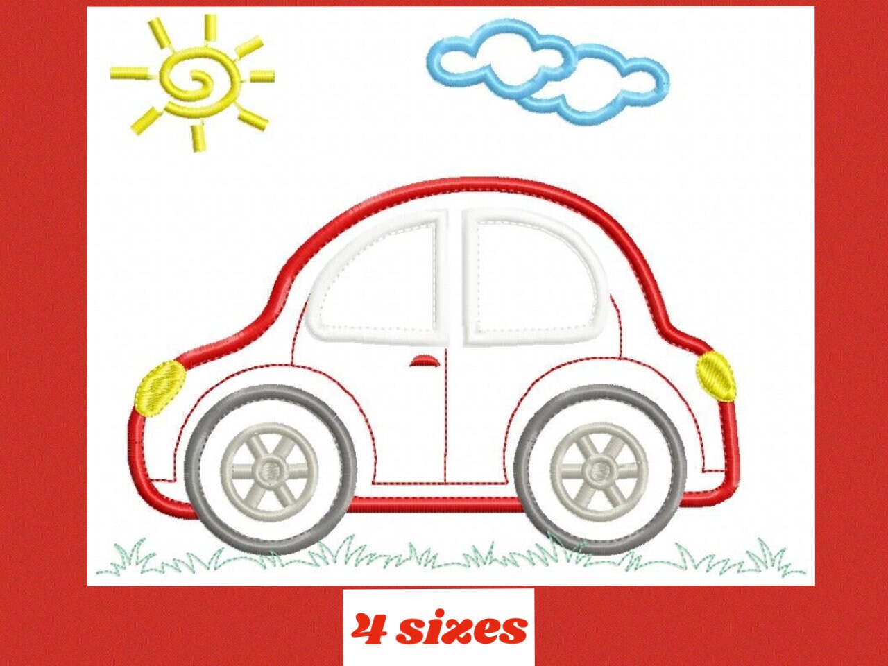 Car embroidery designs - Vehicle embroidery design machine embroidery pattern - Automobile embroidery file - car applique design boy design