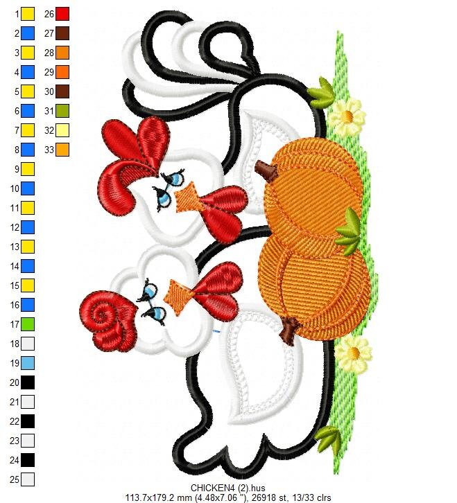 Chicken embroidery designs - Rooster embroidery design machine embroidery - Kitchen towel embroidery file - farm hen embroidery pattern pes