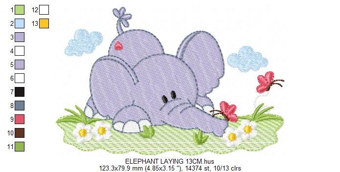 Elephant embroidery designs - Animal embroidery design machine embroidery pattern - Baby boy embroidery file - digital file instant download