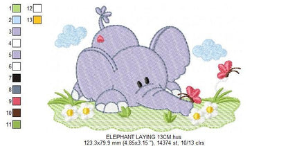 Elephant embroidery designs - Animal embroidery design machine embroidery pattern - Baby boy embroidery file - digital file instant download