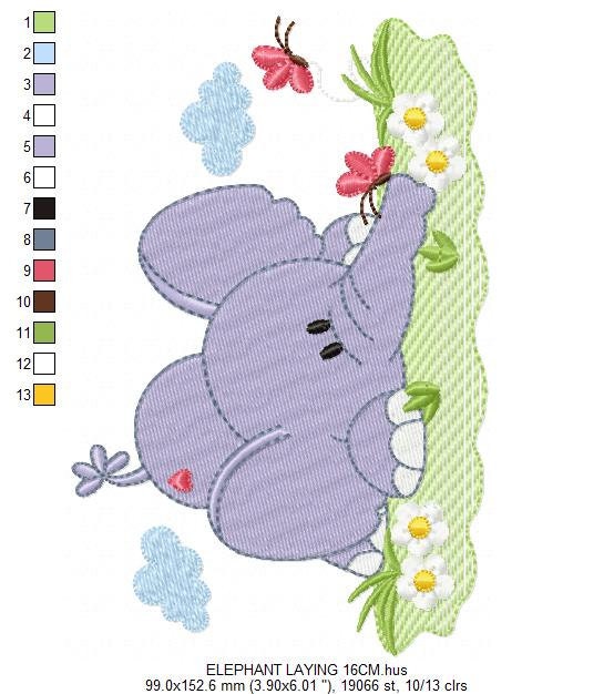 Elephant embroidery designs - Animal embroidery design machine embroidery pattern - Baby boy embroidery file - digital file instant download