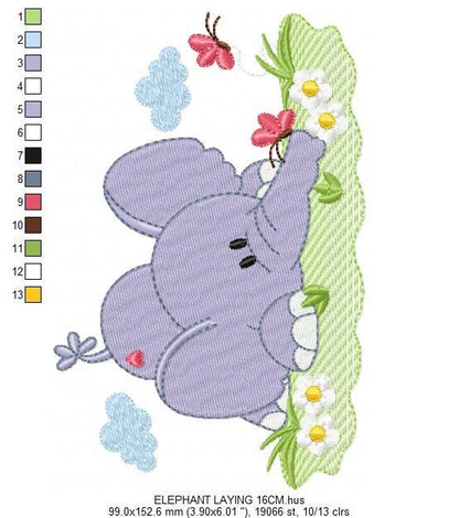 Elephant embroidery designs - Animal embroidery design machine embroidery pattern - Baby boy embroidery file - digital file instant download