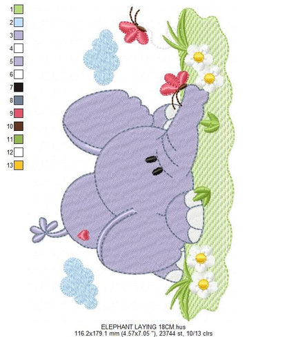 Elephant embroidery designs - Animal embroidery design machine embroidery pattern - Baby boy embroidery file - digital file instant download