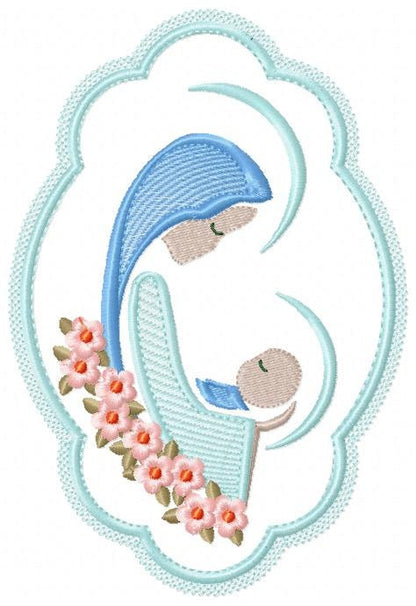 Holy Mary embroidery designs - Holy embroidery design machine embroidery pattern - Catholic embroidery file - Hail Mary religious embroidery