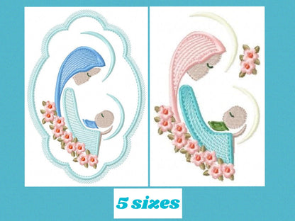 Holy Mary embroidery designs - Holy embroidery design machine embroidery pattern - Catholic embroidery file - Hail Mary religious embroidery