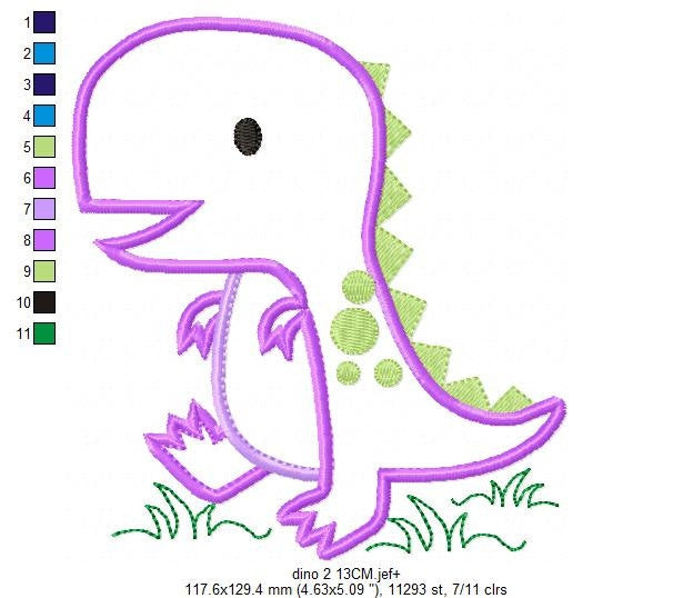 Dinosaur embroidery designs - Dino embroidery design machine embroidery pattern - baby boy embroidery file - Dinosaur Applique T Rex kid