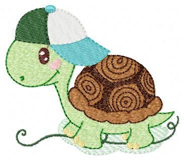 Turtle embroidery design - Animal embroidery designs machine embroidery pattern - baby boy embroidery file - kid embroidery turtle design