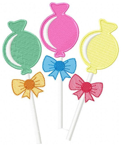 Lollipop embroidery designs - Candy embroidery design machine embroidery pattern - Dessert embroidery file - lollipop candy filled design