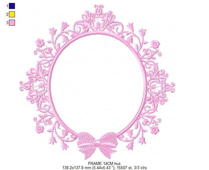 Frame embroidery designs - Flower Wreath embroidery design machine embroidery pattern - Lace embroidery file - baby girl embroidery frame