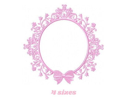 Frame embroidery designs - Flower Wreath embroidery design machine embroidery pattern - Lace embroidery file - baby girl embroidery frame