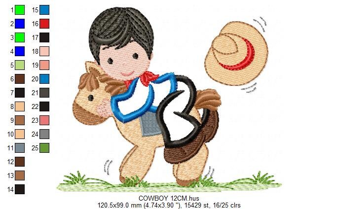 Cowboy embroidery design - Baby boy embroidery designs machine embroidery pattern - Kid embroidery file Cowboy applique design Horse design