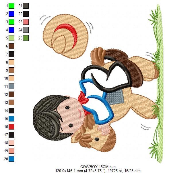 Cowboy embroidery design - Baby boy embroidery designs machine embroidery pattern - Kid embroidery file Cowboy applique design Horse design