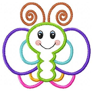 Butterfly embroidery design - Animal machine embroidery pattern - Baby girl file - Garden Butterfly applique - Instant digital download pes