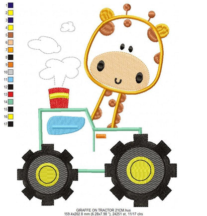 Giraffe embroidery design - Animal embroidery designs machine embroidery pattern - baby boy embroidery file - Safari Giraffe applique design