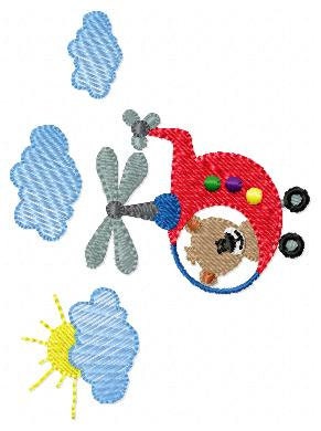 Helicopter embroidery designs - Bear embroidery design machine embroidery pattern - Baby boy embroidery file - Pilot bear design chopper