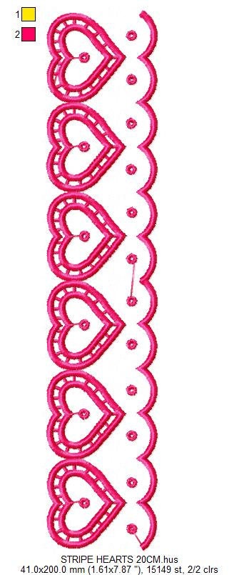 Border embroidery designs - Frame embroidery design machine embroidery pattern - girl embroidery file heart embroidery tea towel embroidery