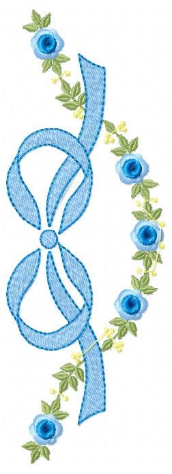 Lace with flowers embroidery design - Bow Tie with flowers machine embroidery pattern - Baby girl file - Instant digital download pes jef dst