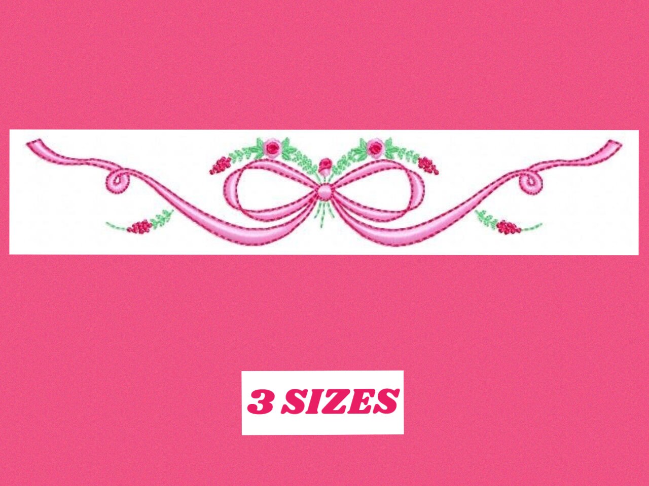Lace with flowers embroidery designs - Bow Tie embroidery design machine embroidery pattern - Baby girl embroidery file - Lace embroidery