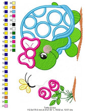 Cargar imagen en el visor de la galería, Turtle embroidery design - Water Lake Animal embroidery designs machine embroidery pattern - Female Turtle applique - instant download pes
