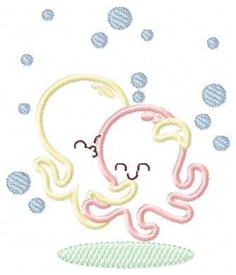 Octopus embroidery design - Sea Animal embroidery designs machine embroidery pattern - Love Hugging Octopus applique - Instant download pes