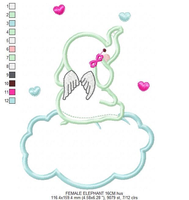 Elephant embroidery designs Cloud embroidery design machine embroidery pattern Animal embroidery file elephant pattern elephant applique - Marcia Embroidery