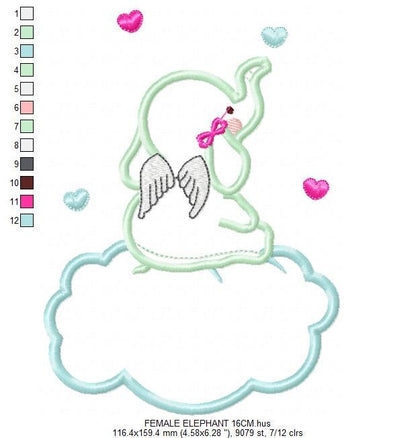 Elephant embroidery designs Cloud embroidery design machine embroidery pattern Animal embroidery file elephant pattern elephant applique - Marcia Embroidery
