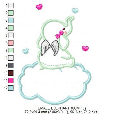 Elephant embroidery designs Cloud embroidery design machine embroidery pattern Animal embroidery file elephant pattern elephant applique - Marcia Embroidery