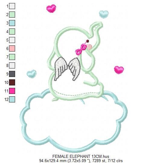 Elephant embroidery designs Cloud embroidery design machine embroidery pattern Animal embroidery file elephant pattern elephant applique - Marcia Embroidery