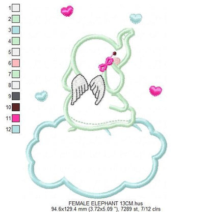 Elephant embroidery designs Cloud embroidery design machine embroidery pattern Animal embroidery file elephant pattern elephant applique - Marcia Embroidery