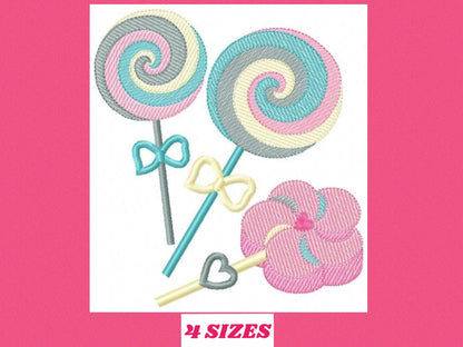 Lollipop embroidery designs - Candy embroidery design machine embroidery pattern - Dessert embroidery file lollipop design candy design kids
