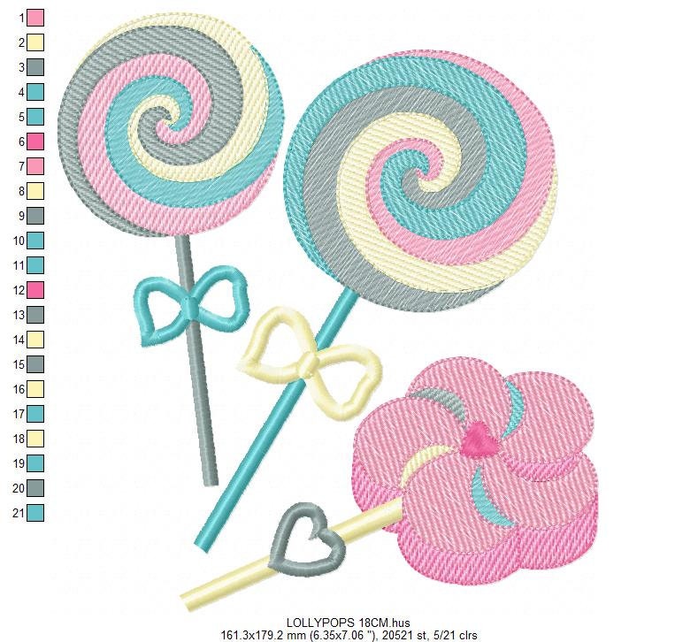Lollipop embroidery designs - Candy embroidery design machine embroidery pattern - Dessert embroidery file lollipop design candy design kids