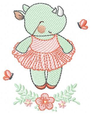 Rhino embroidery design Animal embroidery designs machine embroidery pattern ballerina embroidery file rhino design ballerina design - Marcia Embroidery