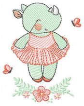 Carica l&#39;immagine nel visualizzatore di Gallery, Rhino embroidery design Animal embroidery designs machine embroidery pattern ballerina embroidery file rhino design ballerina design
