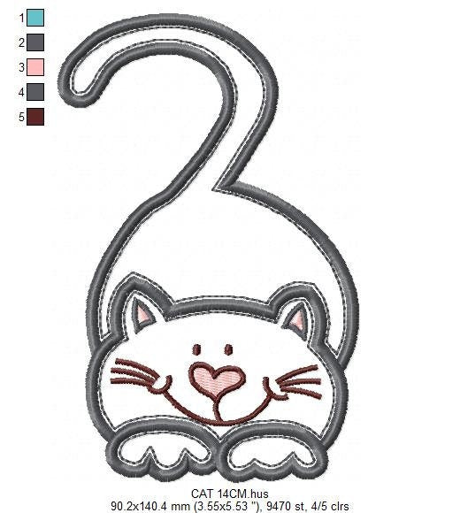 Cat embroidery design - Kitty embroidery designs machine embroidery pattern - Pet embroidery file - baby girl embroidery cat applique design