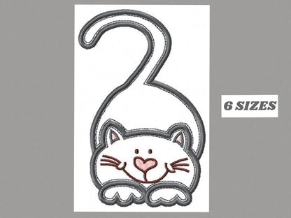Cat embroidery design - Kitty embroidery designs machine embroidery pattern - Pet embroidery file - baby girl embroidery cat applique design