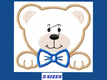 Teddy Bear embroidery designs - Bear face embroidery design machine embroidery pattern - Teddy bear applique design baby boy embroidery file