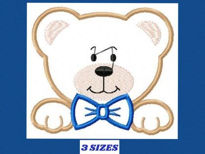 Teddy Bear embroidery designs - Bear face embroidery design machine embroidery pattern - Teddy bear applique design baby boy embroidery file