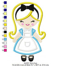 Laden Sie das Bild in den Galerie-Viewer, Alice embroidery designs -Disney Princess embroidery design machine embroidery pattern - Princess applique design - Alice in Wonderland file
