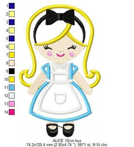 Alice embroidery designs -Disney Princess embroidery design machine embroidery pattern - Princess applique design - Alice in Wonderland file