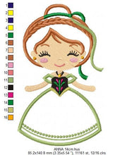 Charger l&#39;image dans la galerie, Princess Anna embroidery designs - Disney Princess embroidery design machine embroidery pattern - Frozen embroidery file - Princess applique
