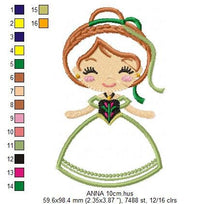 Load image into Gallery viewer, Princess Anna embroidery designs - Disney Princess embroidery design machine embroidery pattern - Frozen embroidery file - Princess applique
