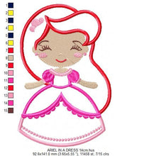 Load image into Gallery viewer, Ariel embroidery designs - Princess embroidery design disney embroidery machine embroidery pattern - Princess applique girl embroidery file
