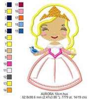 Laden Sie das Bild in den Galerie-Viewer, Aurora embroidery designs - Princess embroidery design machine embroidery pattern - Princess applique design girl embroidery Sleeping Beauty
