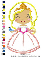 Laden Sie das Bild in den Galerie-Viewer, Aurora embroidery designs - Princess embroidery design machine embroidery pattern - Princess applique design girl embroidery Sleeping Beauty
