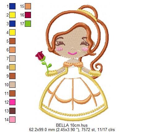Belle embroidery designs - Disney Princess embroidery design machine embroidery pattern - Princess applique design - beauty and the beast