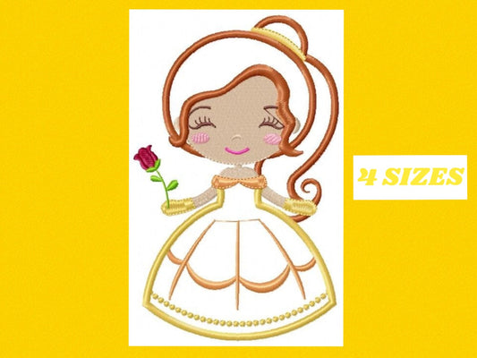 Belle embroidery designs - Disney Princess embroidery design machine embroidery pattern - Princess applique design - beauty and the beast - Marcia Embroidery