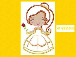 Belle embroidery designs - Disney Princess embroidery design machine embroidery pattern - Princess applique design - beauty and the beast